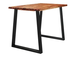 Mesa de comedor con borde vivo madera maciza acacia 110x70x75cm ES193992