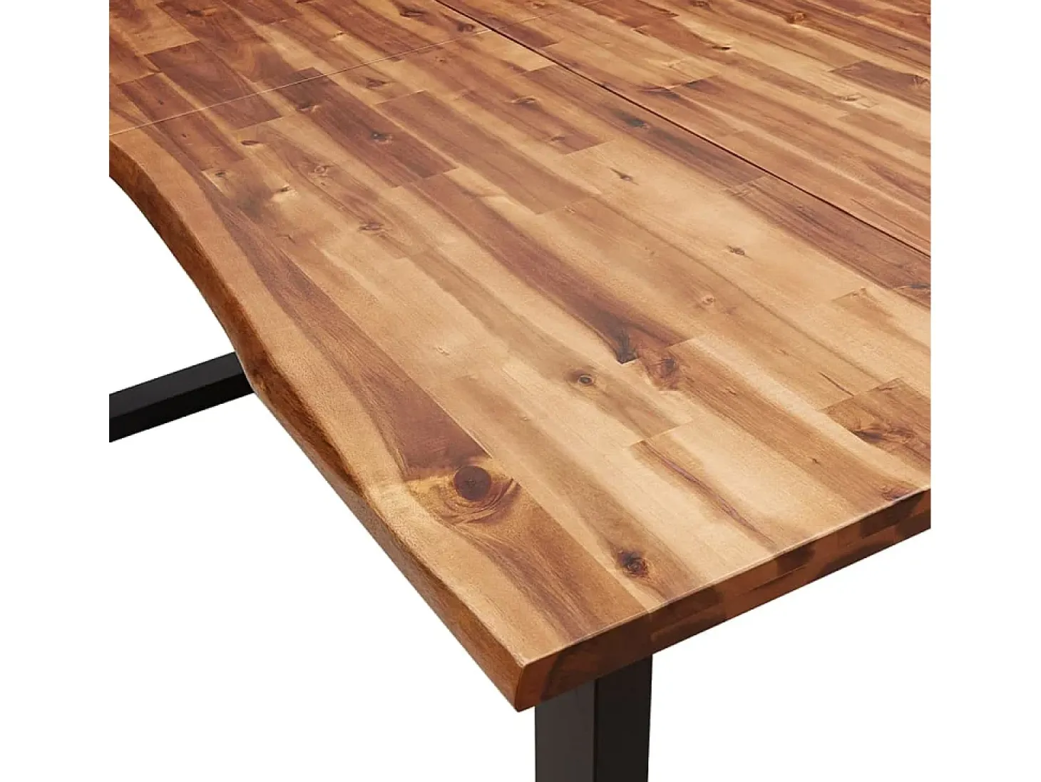 Mesa de comedor con borde vivo madera maciza acacia 180x90x75cm