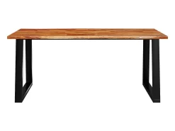 Mesa de comedor con borde vivo madera maciza acacia 180x90x75cm