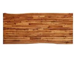 Mesa de comedor con borde vivo madera maciza acacia 200x90x75cm