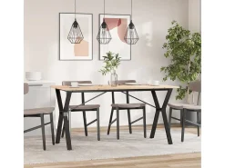Mesa de comedor con estructura en Y 160x80x75 cm madera maciza de pino acero