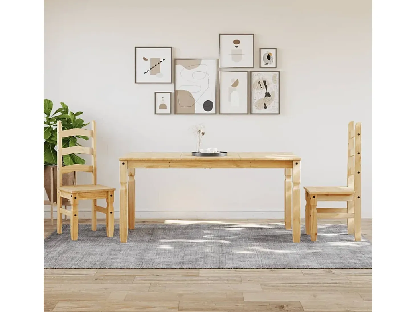 Mesa de comedor Corona madera maciza de pino 160x80x75 cm