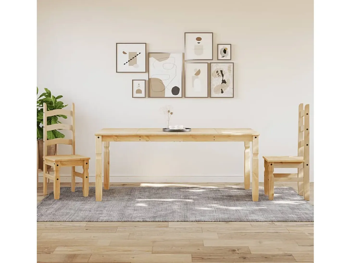 Mesa de comedor Corona madera maciza de pino 180x90x75 cm