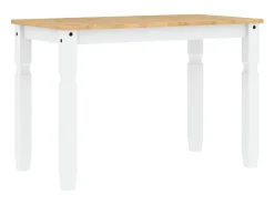 Mesa de comedor Corona madera maciza pino blanco 112x60x75 cm ES942348
