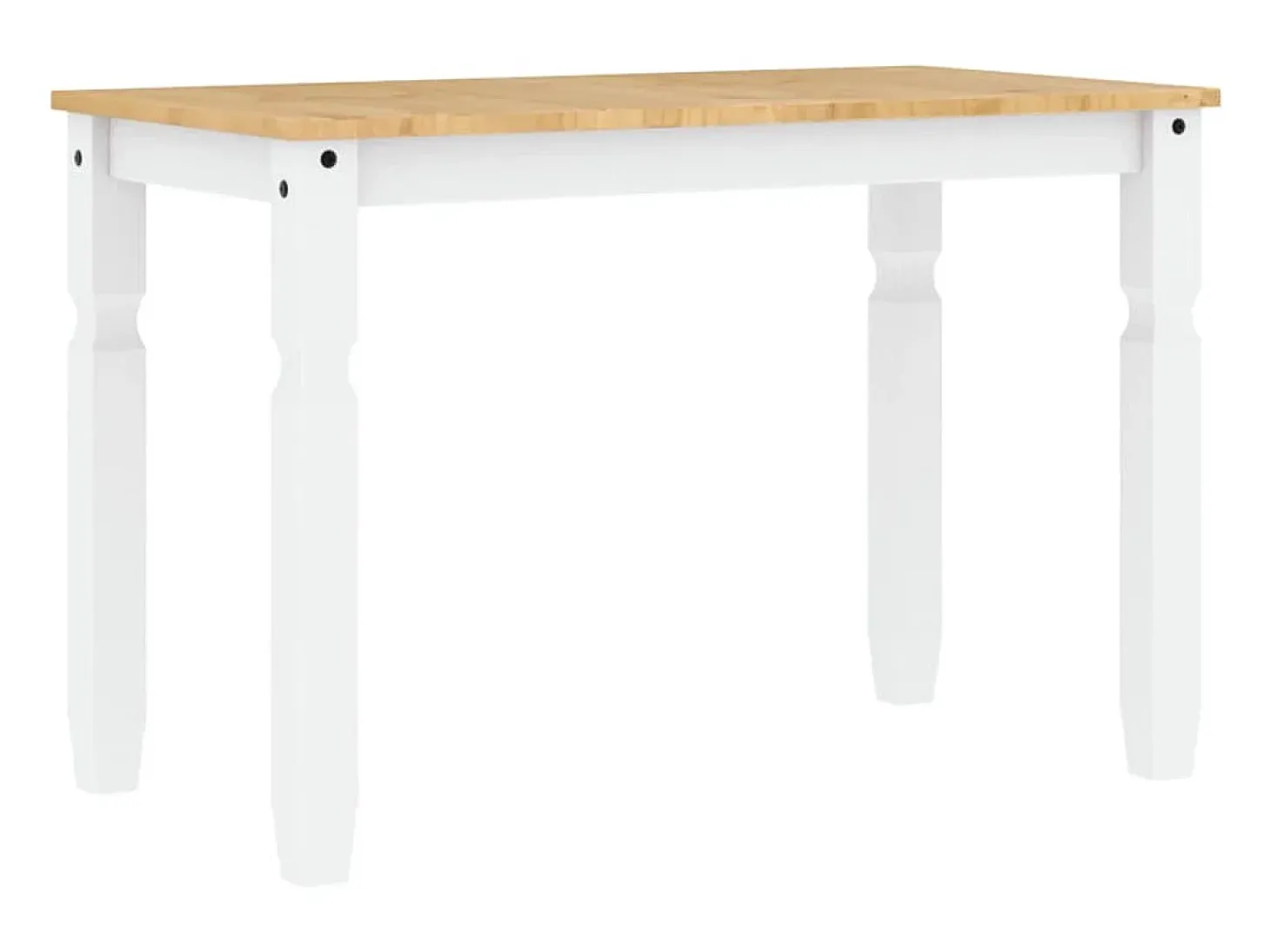 Mesa de comedor Corona madera maciza pino blanco 112x60x75 cm ES942348