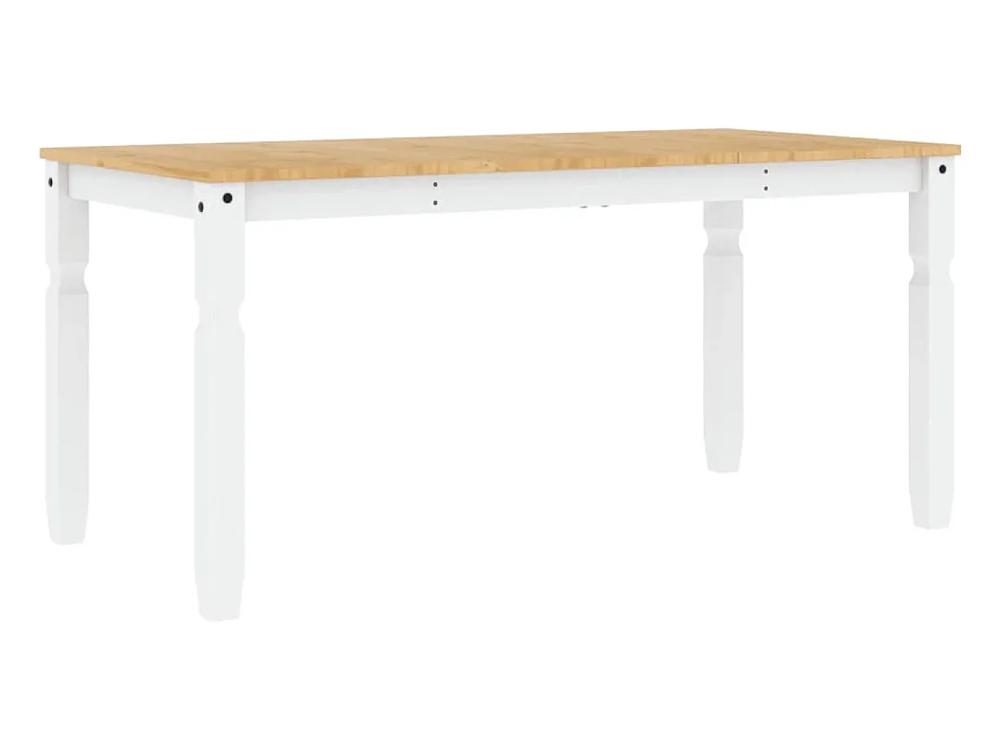 Mesa de comedor Corona madera maciza pino blanco 160x80x75 cm
