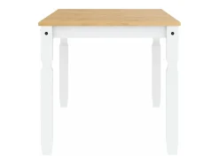 Mesa de comedor Corona madera maciza pino blanco 160x80x75 cm