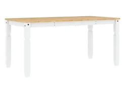 Mesa de comedor Corona madera maciza pino blanco 160x80x75 cm