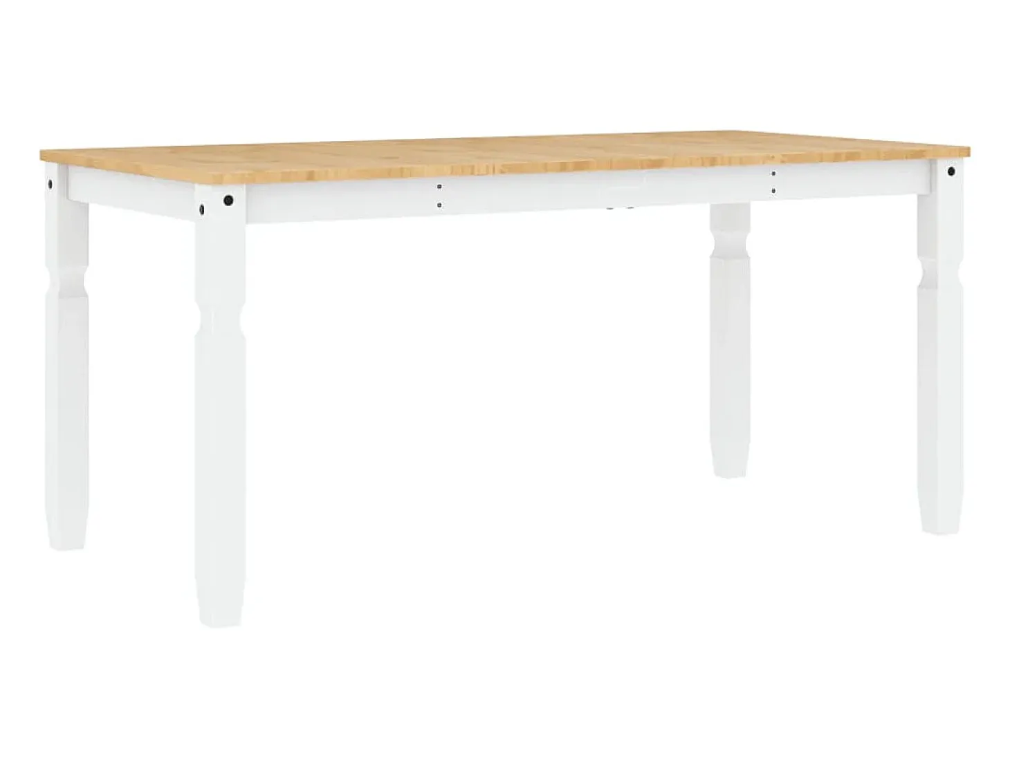Mesa de comedor Corona madera maciza pino blanco 160x80x75 cm