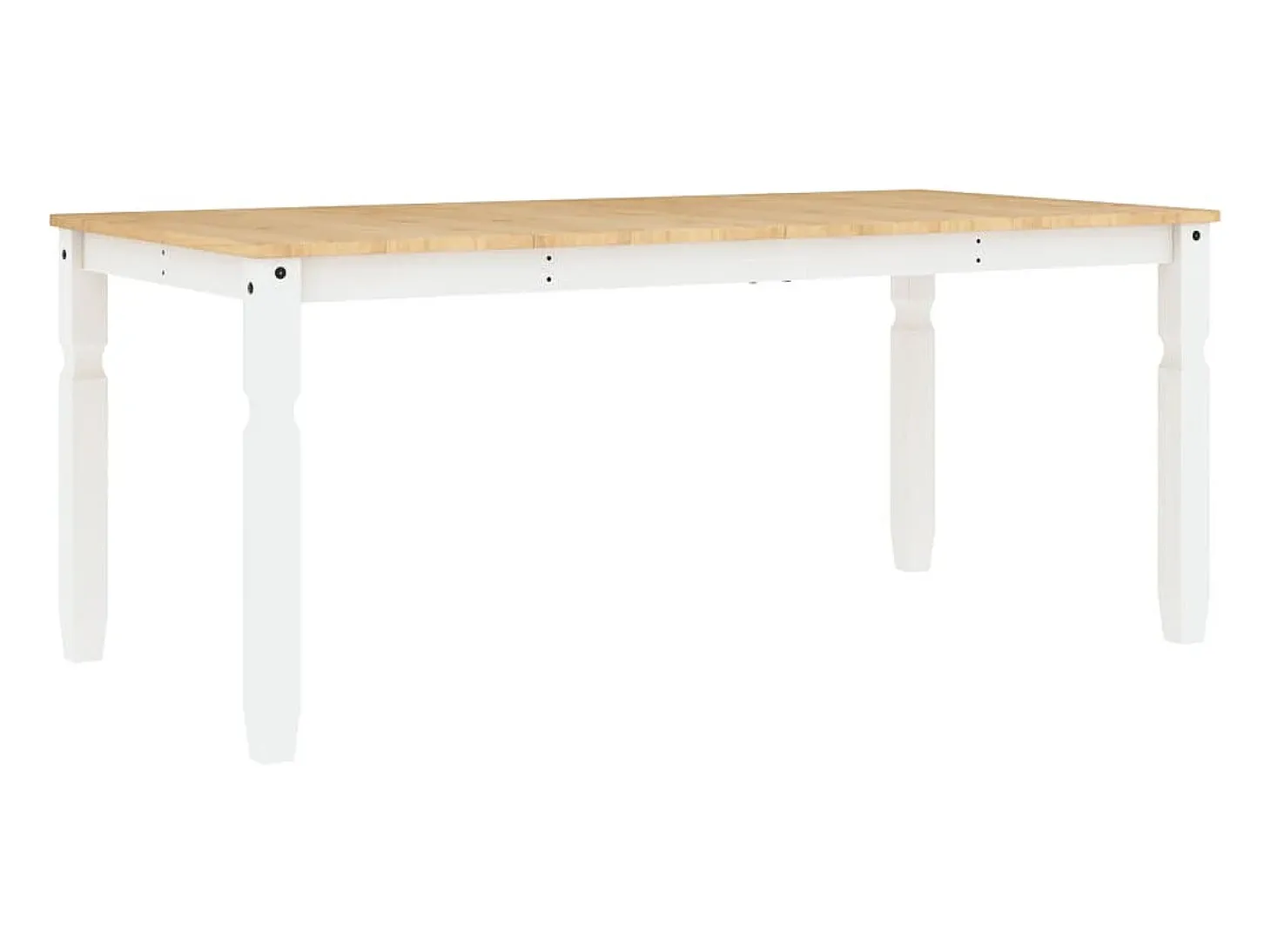 Mesa de comedor Corona madera maciza pino blanco 180x90x75 cm