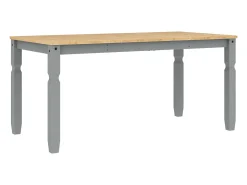 Mesa de comedor Corona madera maciza de pino gris 160x80x75 cm ES484227