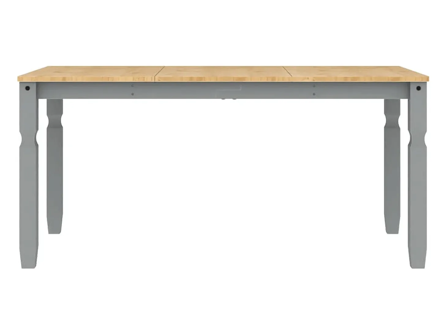 Mesa de comedor Corona madera maciza de pino gris 160x80x75 cm ES484227