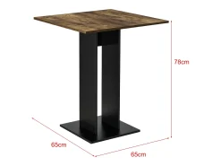 Mesa de comedor cuadrada para cocina/salón 78 cm marrón/negro 03_0006124