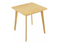 Mesa de comedor cuadrada para 2 personas 75 x 70 x 70 cm bambú 03_0008698