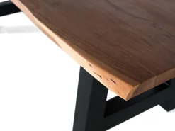 Mesa de comedor de acacia y patas de metal 240 cm
