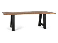 Mesa de comedor de acacia y patas de metal 240 cm