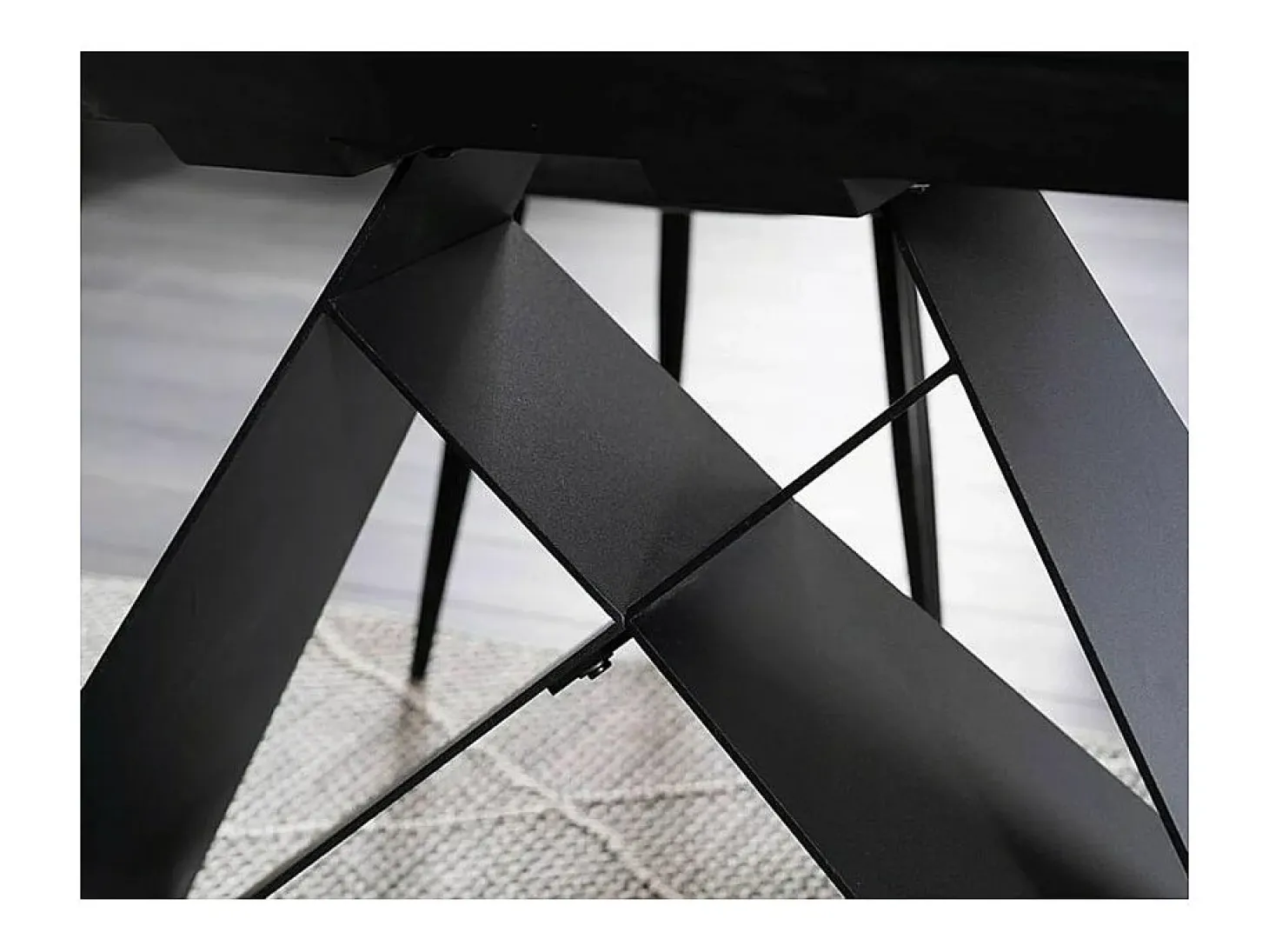 Mesa de comedor de diseño de mármol blanco y negro 120-160cm Holly SG