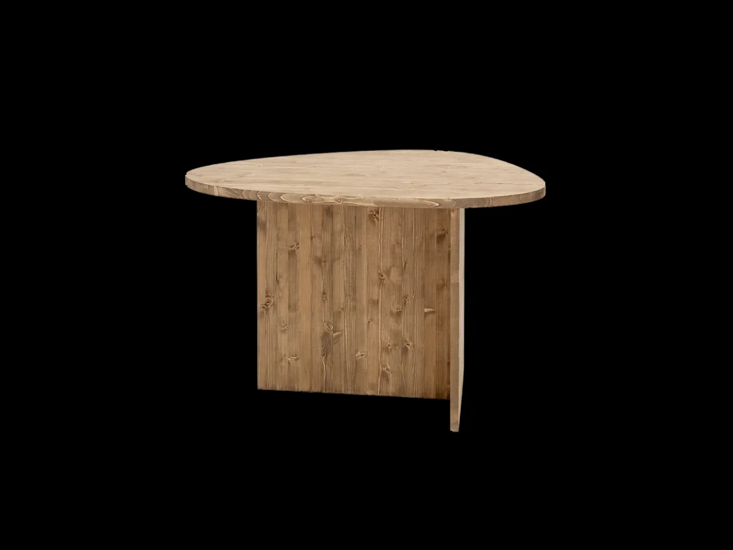 Mesa de comedor de forma orgánica de madera de abeto maciza Decowood en tono nogal de 142,9x75cm - MUR - DECOWOOD