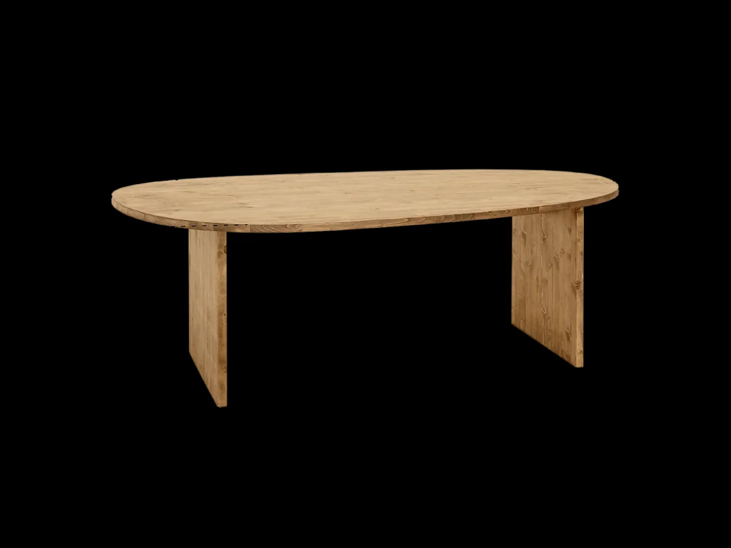 Mesa de comedor de forma orgánica de madera de abeto maciza Decowood en tono nogal de 210,9x75cm - MUR - DECOWOOD