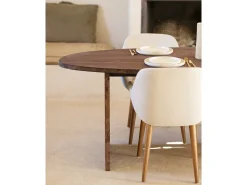 Mesa de comedor de forma orgánica de madera de abeto maciza Decowood en tono nogal de 210,9x75cm - MUR - DECOWOOD