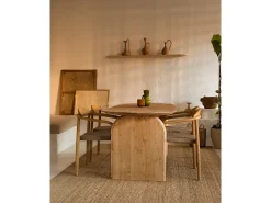 Mesa de comedor de madera de abeto maciza ovalada Decowood en tono roble medio de 200x75,2cm - BLOOM - DECOWOOD