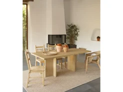 Mesa de comedor de madera maciza en tono roble medio 200x75cm - TENA - DECOWOOD
