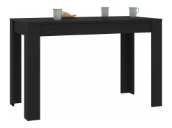 Mesa de comedor de madera contrachapada negro 120x60x76 cm