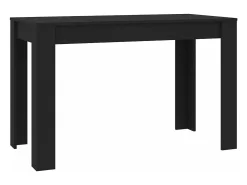 Mesa de comedor de madera contrachapada negro 120x60x76 cm