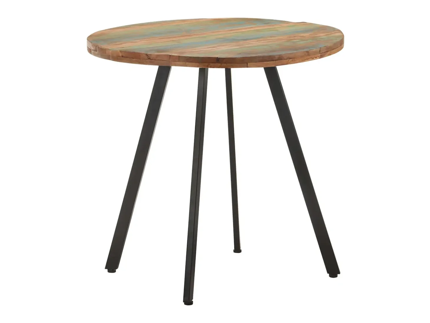 Mesa de comedor de madera maciza reciclada 80 cm