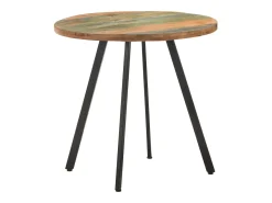 Mesa de comedor de madera maciza reciclada 80 cm