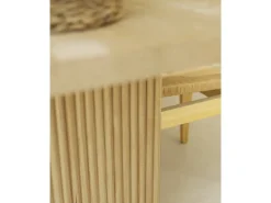 Mesa de comedor de madera de pino maciza rectangular con patas ranuradas Decowood de 180x80cm en tono natural - BALI - DECOWOOD