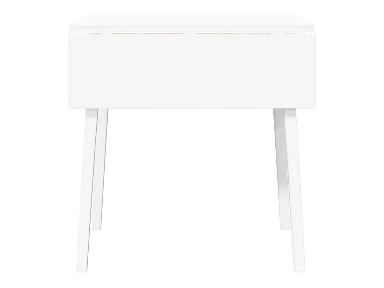 Mesa de comedor de madera maciza blanca y caucho