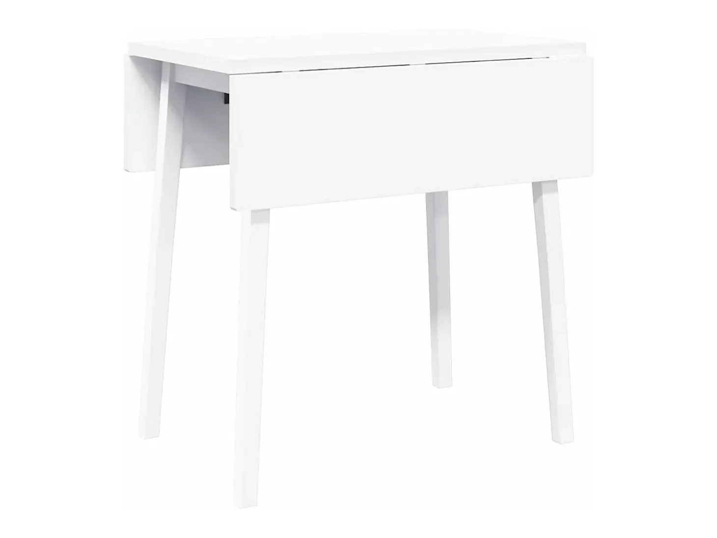 Mesa de comedor de madera maciza blanca y caucho