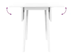 Mesa de comedor de madera maciza blanca y caucho