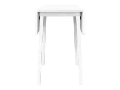 Mesa de comedor de madera maciza blanca y caucho