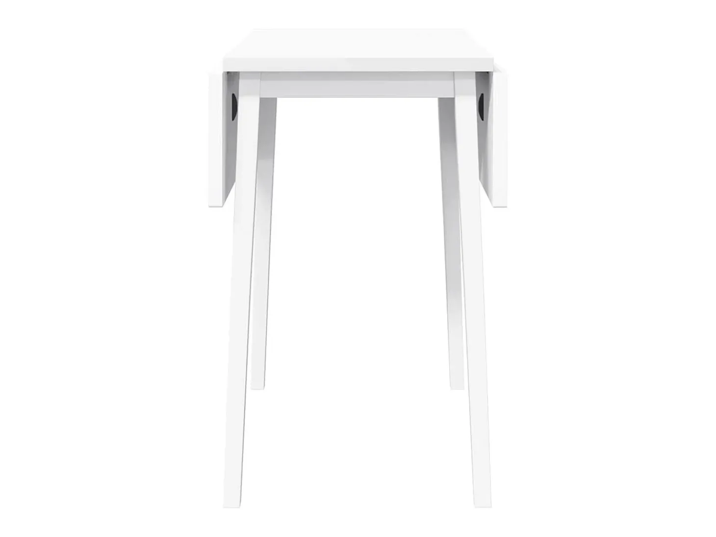 Mesa de comedor de madera maciza blanca y caucho