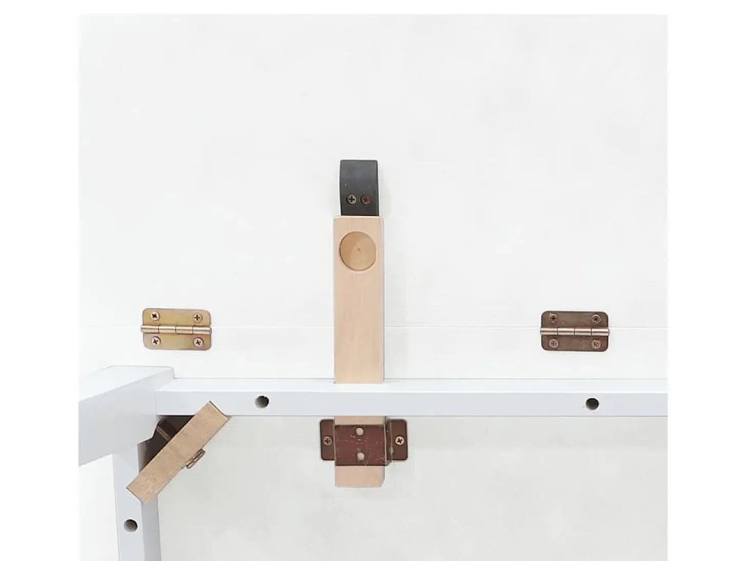 Mesa de comedor de madera maciza blanca y caucho