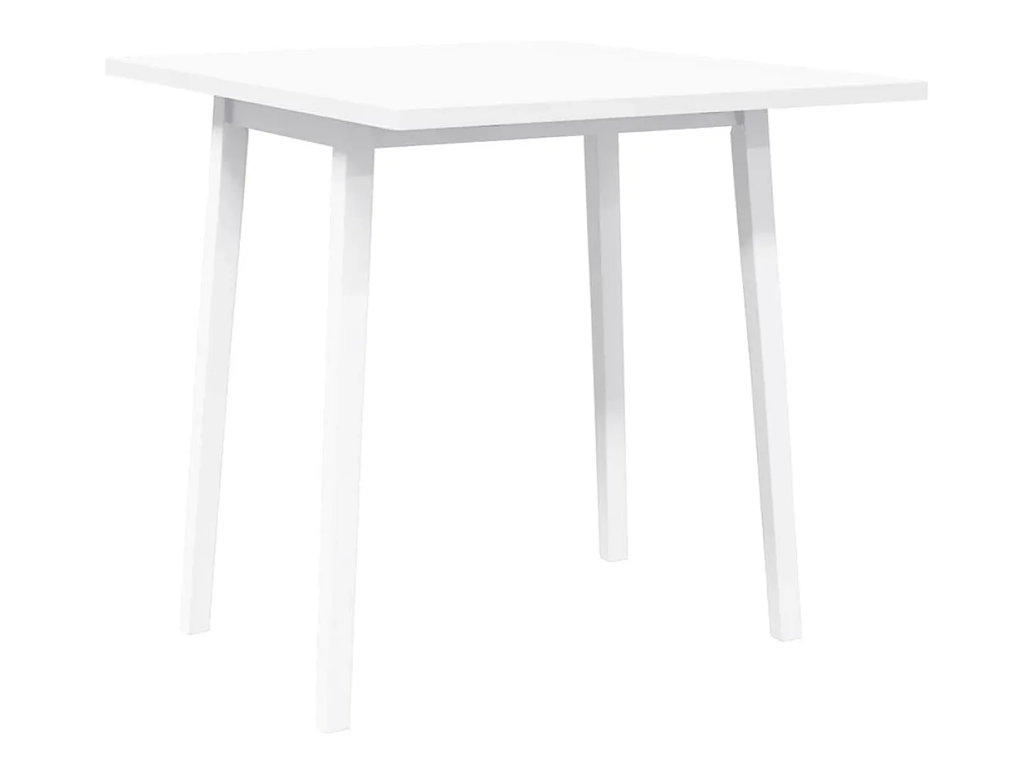 Mesa de comedor de madera maciza blanca y caucho