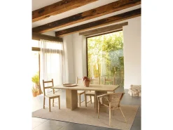 Mesa de comedor de madera maciza en tono roble medio 160x75cm - TENA - DECOWOOD