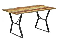 Mesa de comedor de madera maciza reciclada 140x80x76 cm