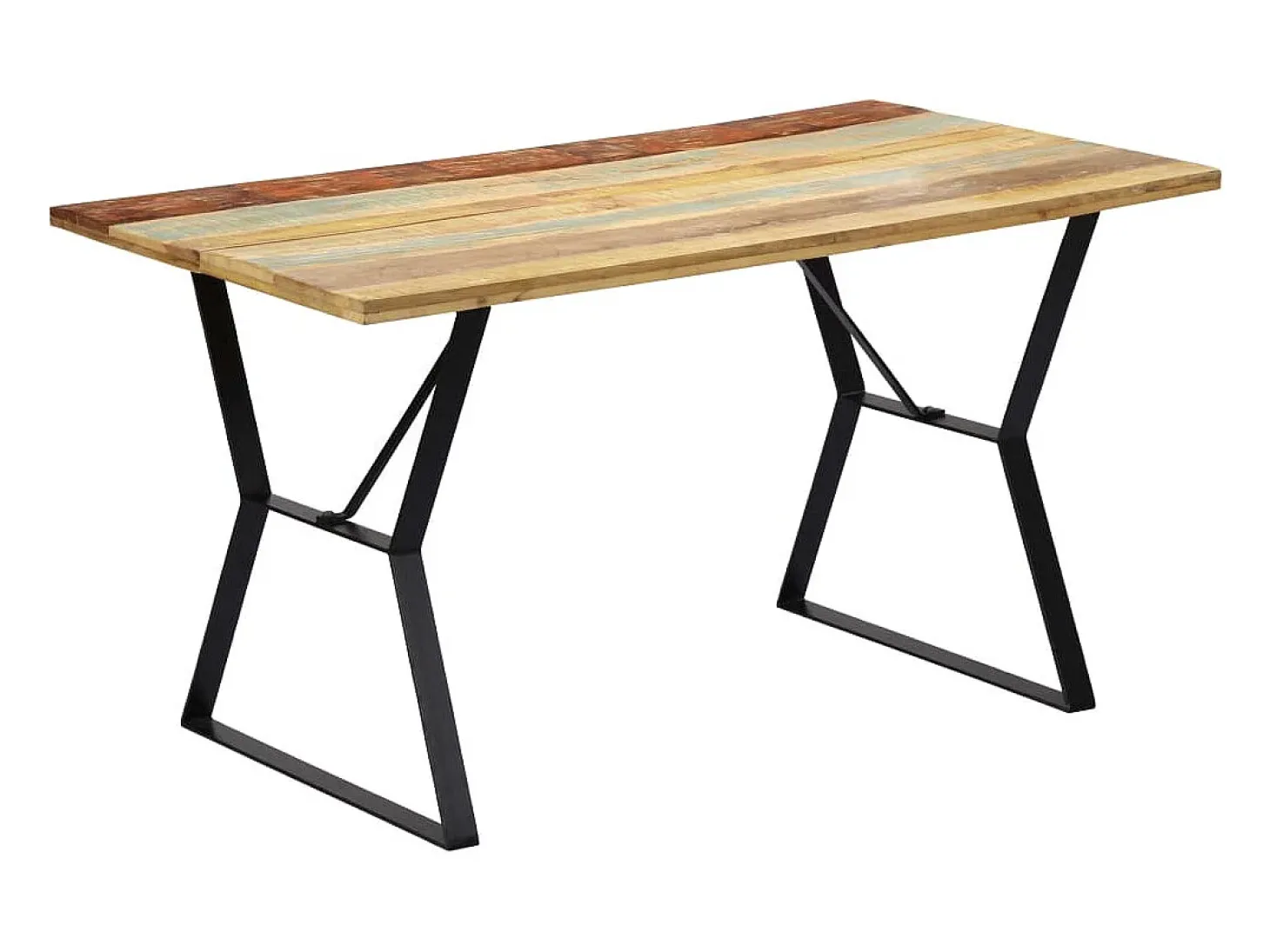 Mesa de comedor de madera maciza reciclada 140x80x76 cm