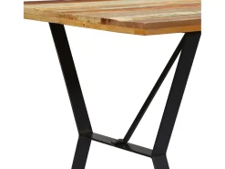 Mesa de comedor de madera maciza reciclada 140x80x76 cm