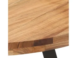 Mesa de comedor de madera maciza de acacia 80 cm