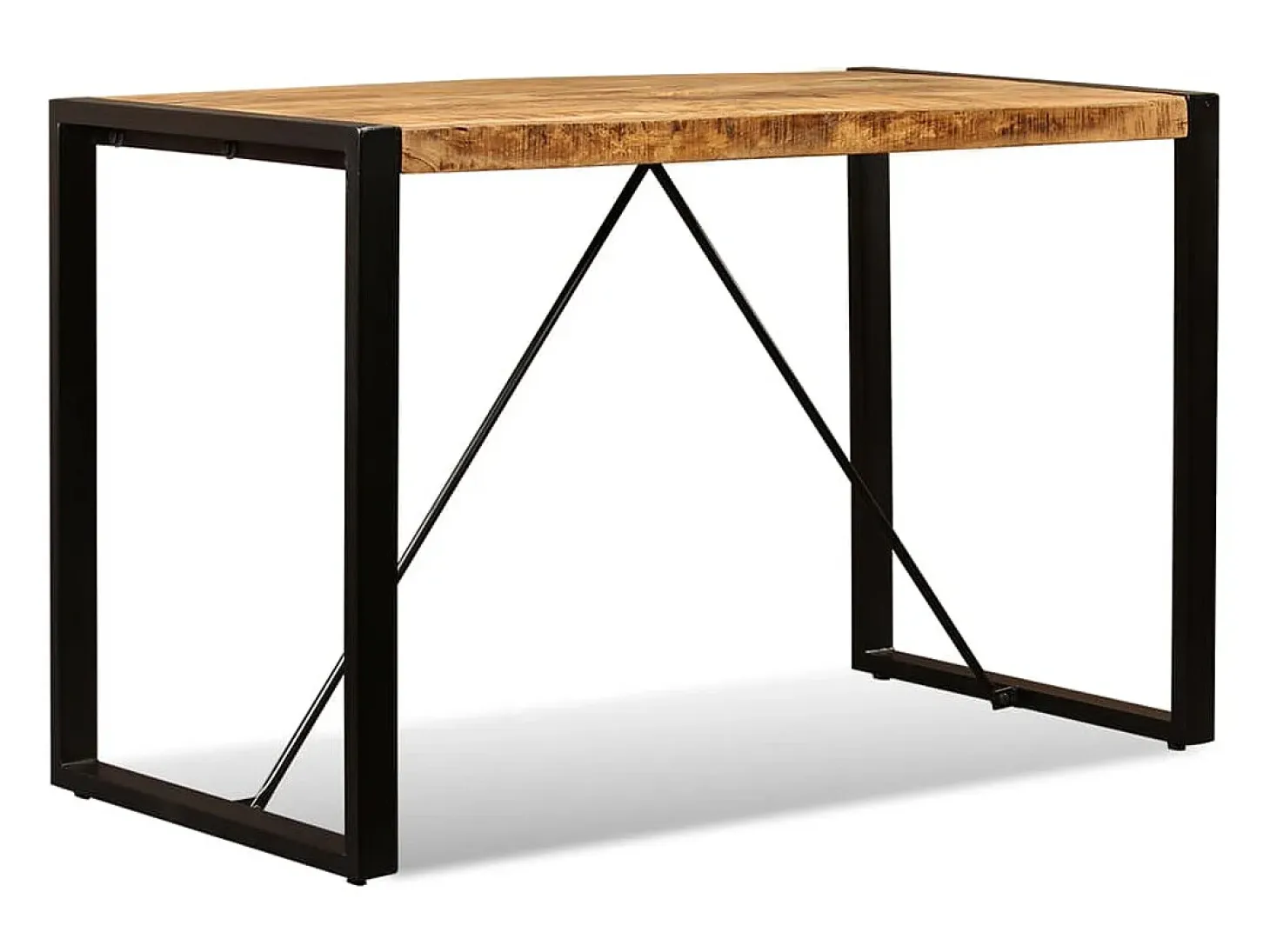 Mesa de comedor de madera maciza de mango rugosa 120 cm