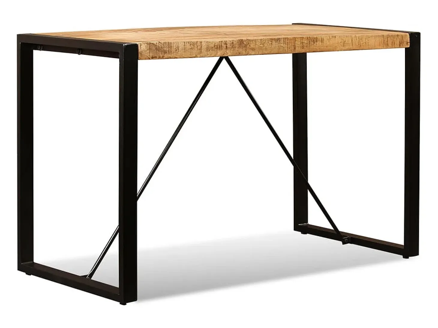 Mesa de comedor de madera maciza de mango rugosa 120 cm