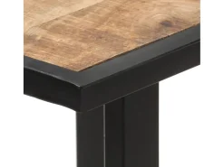 Mesa de comedor de madera maciza de mango rugosa 120 cm