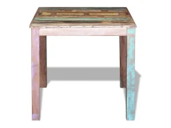 Mesa de comedor de madera maciza reciclada 80x82x76 cm