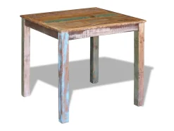 Mesa de comedor de madera maciza reciclada 80x82x76 cm