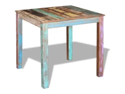 Mesa de comedor de madera maciza reciclada 80x82x76 cm