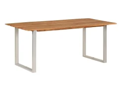 Mesa de comedor de madera maciza de acacia 180x90x76 cm